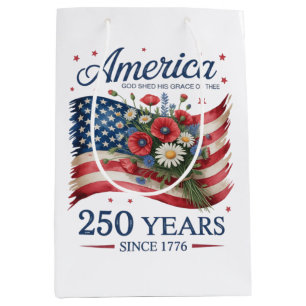 America 250 Years of Freedom 1776 2026 Medium Gift Bag