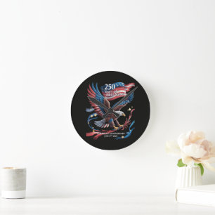 America 250 Years of Freedom 1776-2026 Round Clock