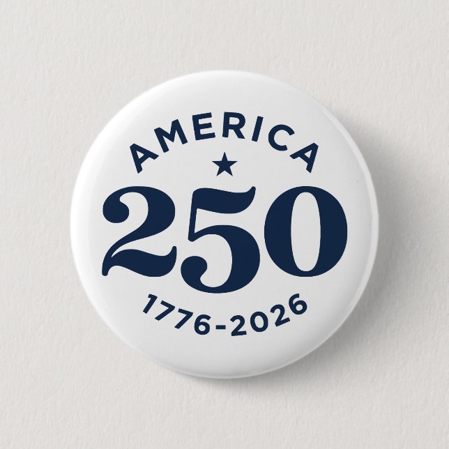 America 250 Years of Freedom Celebration Minimal 6 Cm Round Badge (Front)