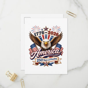 America 250 Years of Freedom Eagle Invitation Postcard
