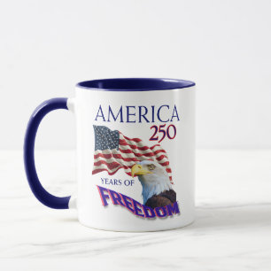 America 250 Years of Freedom Flag w Bald Eagle *L Mug
