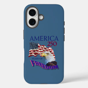 America 250 Years of Freedom Flag with Bald Eagle iPhone 16 Case