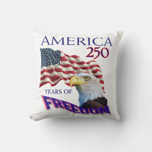 America 250 Years of Freedom Flag with Bald Eagle Cushion
