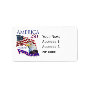 America 250 Years of Freedom Flag with Bald Eagle Label