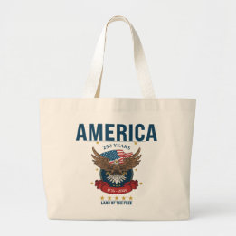America | 250 Years Patriotic Anniversary Eagle Large Tote Bag
