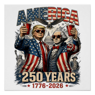 America 250 Years Patriotic Celebration Poster