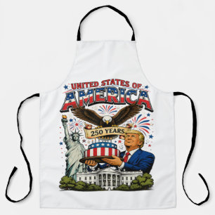 America 250 Years Patriotic Eagle Celebration Apron