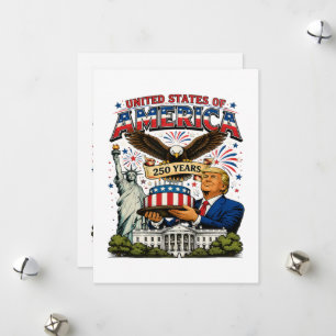 America 250 Years Patriotic Eagle Celebration Holiday Card