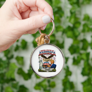 America 250 Years Patriotic Eagle Celebration Key Ring