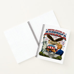America 250 Years Patriotic Eagle Celebration Notebook