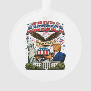 America 250 Years Patriotic Eagle Celebration Ornament