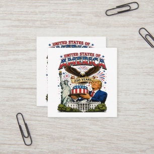 America 250 Years Patriotic Eagle Celebration Square Business Card