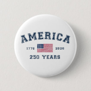 America 250 Years USA United States Flag July 4th 6 Cm Round Badge