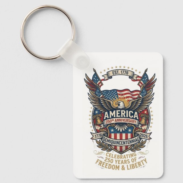 America 250th Americana 1776 Freedom Eagle USA Key Ring (Front)