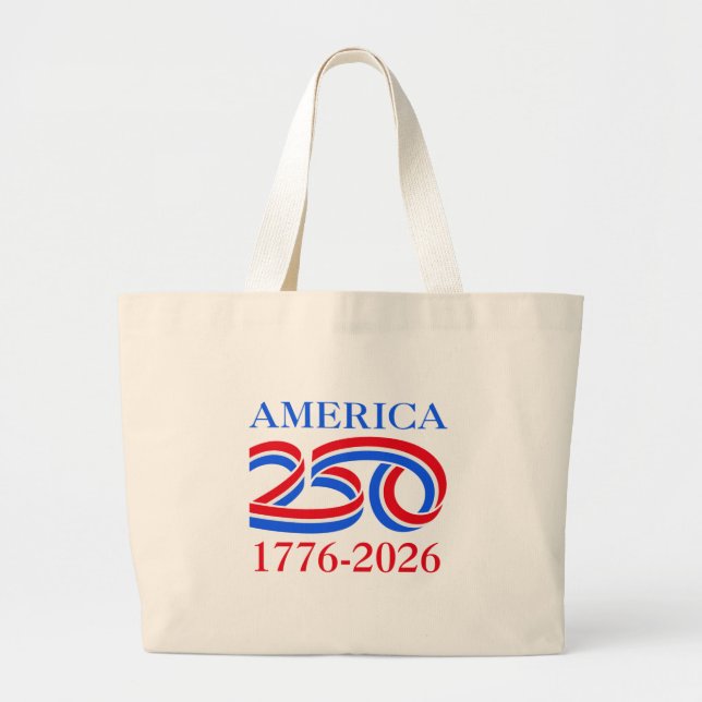 America 250th Anniversary 1776-2026 Patriotic  Large Tote Bag (Front)