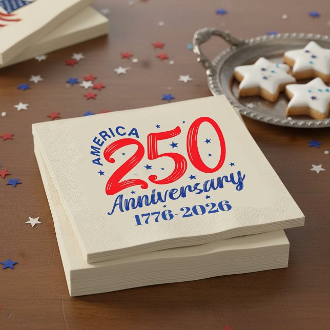 America 250th Anniversary 1776-2026 Patriotic Part Napkin (Creator Uploaded)