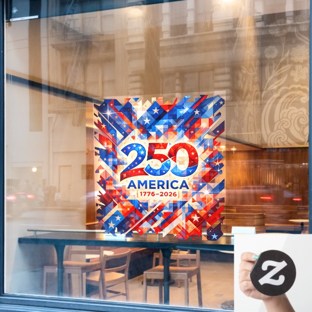 America 250th Anniversary 1776–2026 USA Patriotic  (Cafe Window)