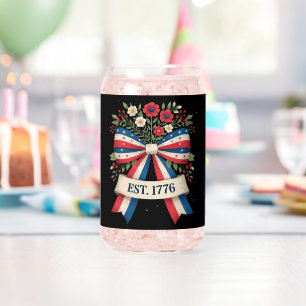 America 250th Anniversary Can Glass