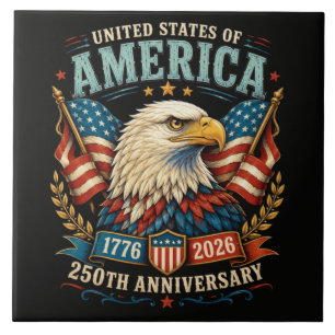 America 250th Anniversary Celebration Eagle Ceramic Tile