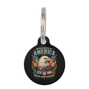 America 250th Anniversary Celebration Eagle Pet Tag