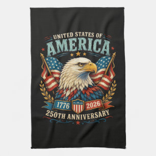 America 250th Anniversary Celebration Eagle Tea Towel