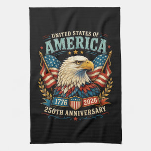 America 250th Anniversary Celebration Eagle Tea Towel