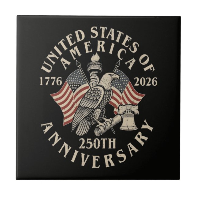 America 250th Anniversary Ceramic Tile (Front)