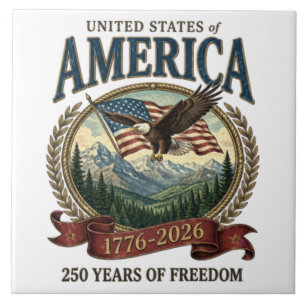 America 250th Anniversary Ceramic Tile