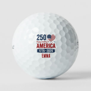 America 250th Anniversary, Custom Name USA Golf Balls