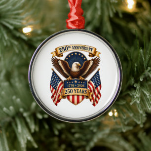 America 250th Anniversary Eagle Metal Ornament