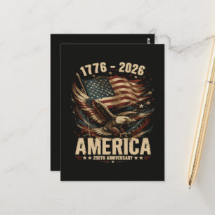 America 250th Anniversary Eagle Patriotic Postcard