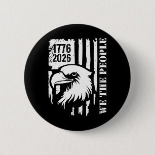 America 250th Anniversary Eagle Patriotic Usa Flag 6 Cm Round Badge