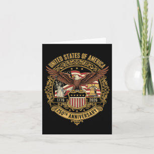 America 250th Anniversary Flag Eagle USA 250 Year Card