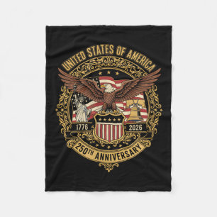 America 250th Anniversary Flag Eagle USA 250 Year Fleece Blanket