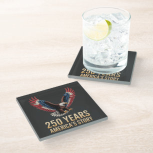 America 250th Anniversary Glass Coaster