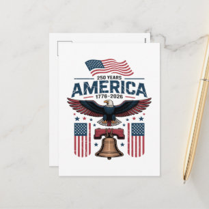 america 250th anniversary holiday postcard
