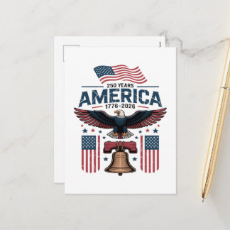 america 250th anniversary holiday postcard