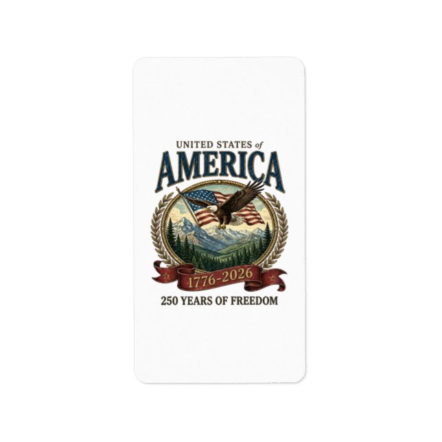 America 250th Anniversary Label (Front)