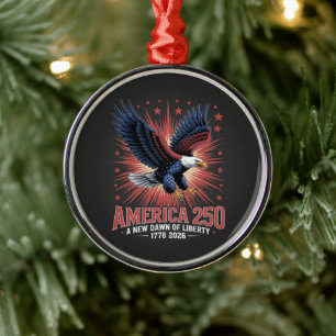 America 250th Anniversary Metal Ornament