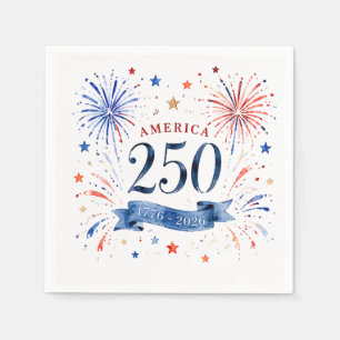 America 250th Anniversary Napkins, 4th of July Napkin