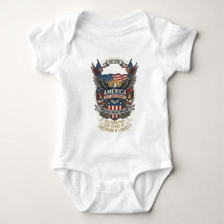 America 250th Anniversary Patriotic 1776 Freedom Baby Bodysuit