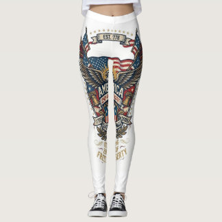 America 250th Anniversary Patriotic 1776 Freedom Leggings