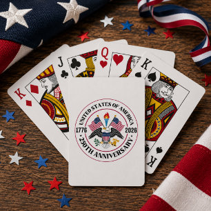 America 250th Anniversary  Patriotic Eagle Emblem Playing Cards