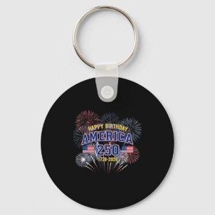 America 250th anniversary patriotic fireworks key ring