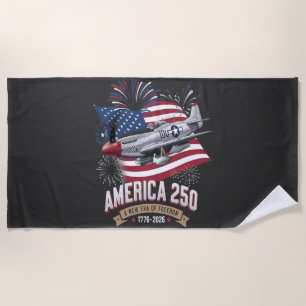 America 250th Anniversary Plane Beach Towel