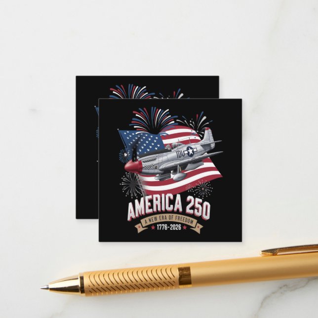 America 250th Anniversary Plane Enclosure Card (Front/Back In Situ)