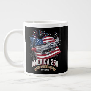 America 250th Anniversary Plane Large Coffee Mug