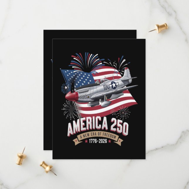 America 250th Anniversary Plane Save The Date (Front/Back In Situ)