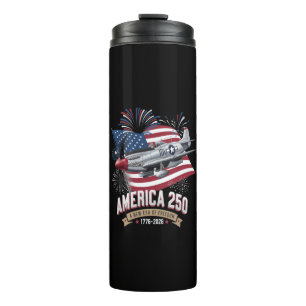 America 250th Anniversary Plane Thermal Tumbler