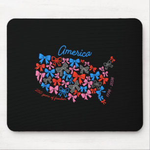 America 250th Anniversary Retro Coquette Bows 4th Mouse Pad